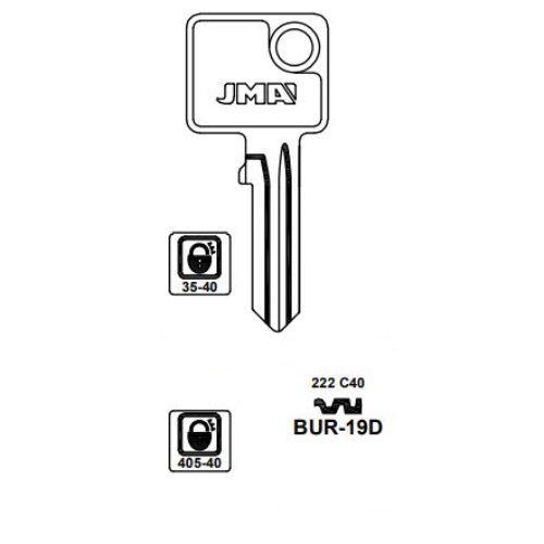 Key blank BUR-19D
