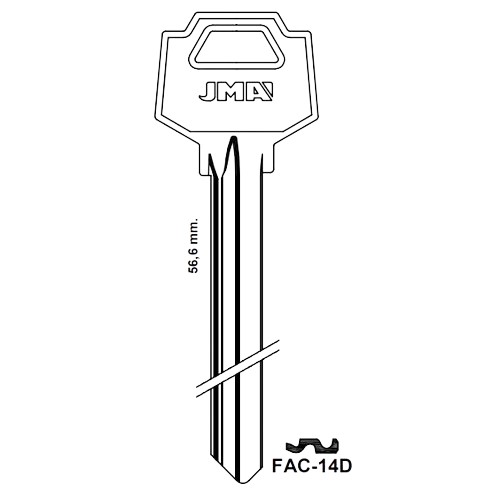 Key blank FAC-14D