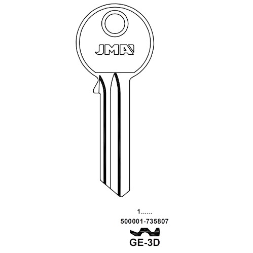 Key blank GE-3D