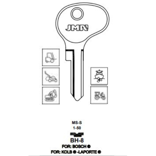 Key blank BH-8