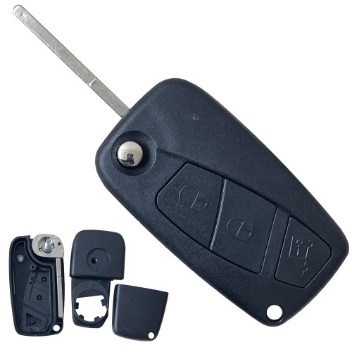 3 button flip key shell in two parts, fits Fiat