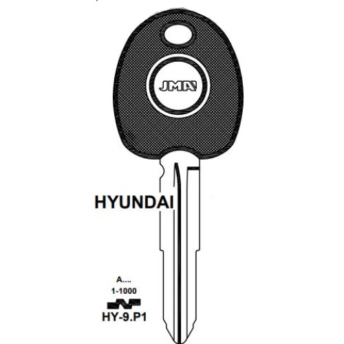 Hyundai transponder key blank TP00HY-9P1