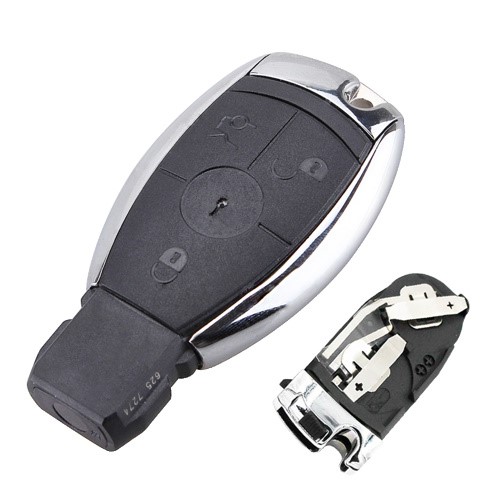 Smart 3 button remote shell with battery holder, fits Mercedes Benz