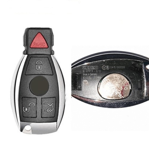 Smart 3+1 button remote key shell, battery on the boards, fits Mercedes Benz