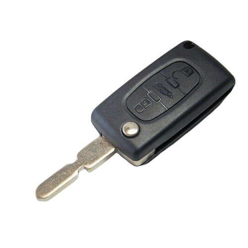 3 button flip key shell with NE-51.P blade, fits Peugeot