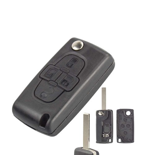 4 button flip key with HU-HCAP and CIT-1P blade, fits PEUGEOT, CITROEN