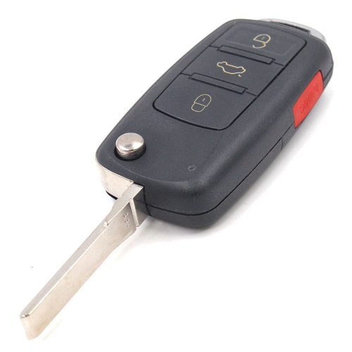 3 button + panic key shell with metal pin, fits VW Touareg