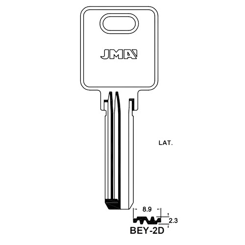 Key Blank BEY-2D