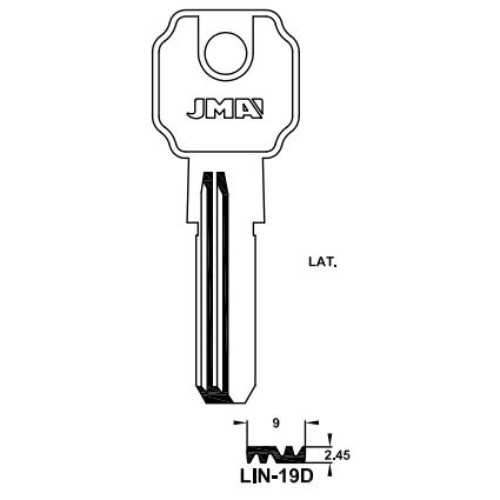Key Blank LIN-19D