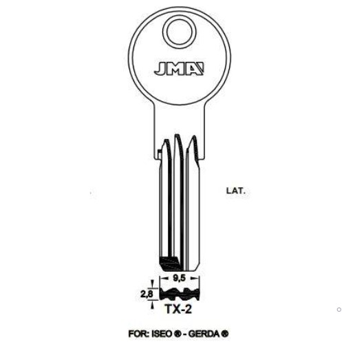 Key Blank TX-2