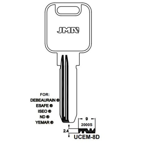 Key Blank UCEM- 8D