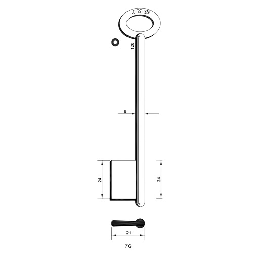 Key Blank 7G 6mm