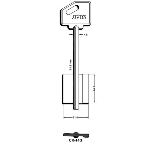 Key Blank CR-14G