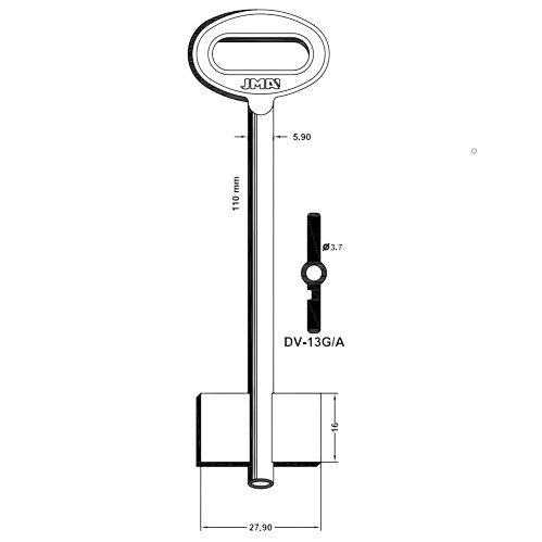 Key Blank DV-13G/A