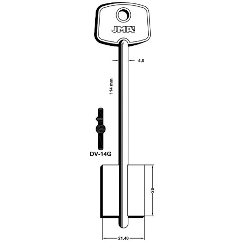 Key Blank DV-14G