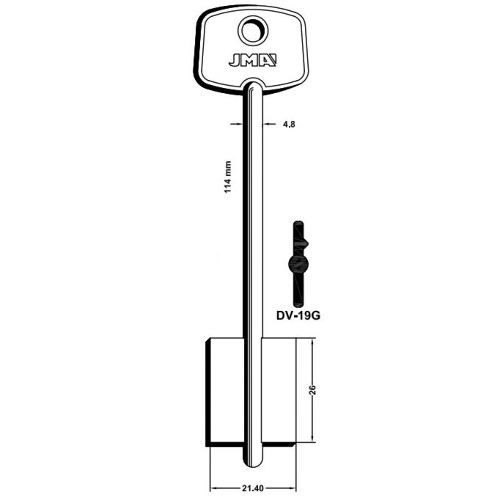 Key Blank DV-19G