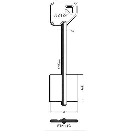 Key Blank PTN-11G