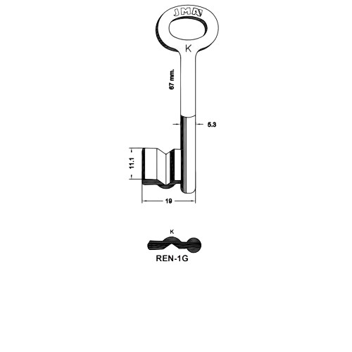 Key Blank REN-1G