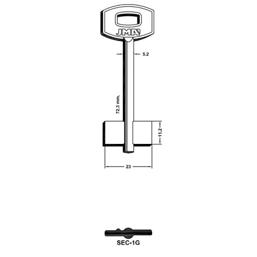 Key Blank SEC-1G