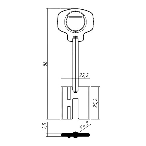 Key Blank YALE-2 - Image 2