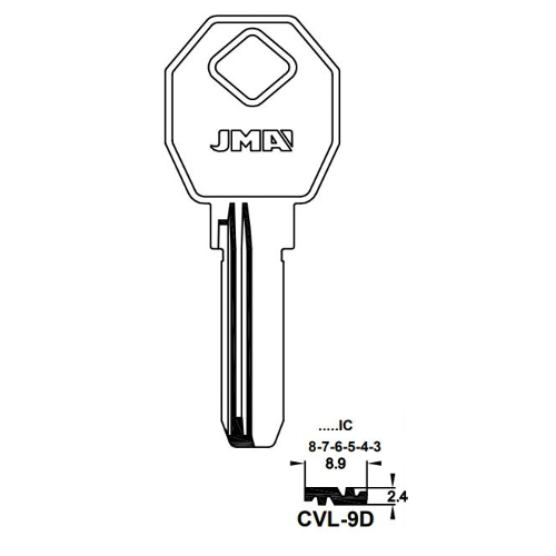 Key Blank CVL-9D