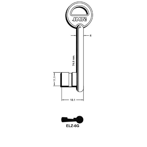 Key Blank ELZ-6G