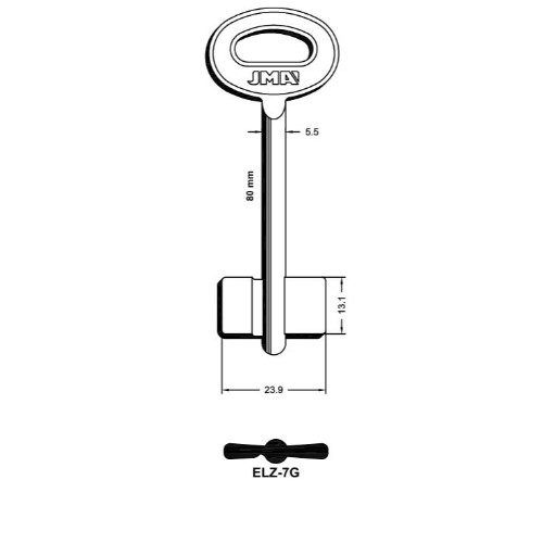 Key Blank ELZ-7G