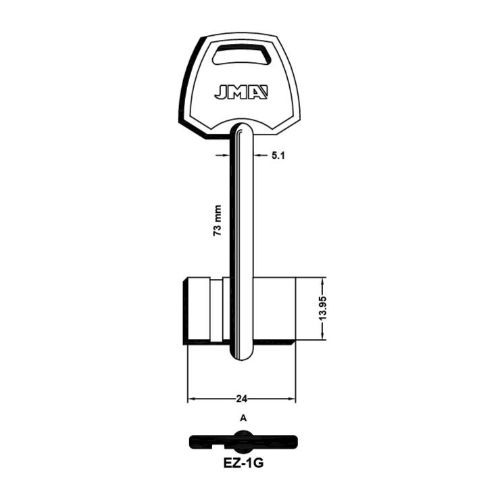 Key Blank EZ-1G