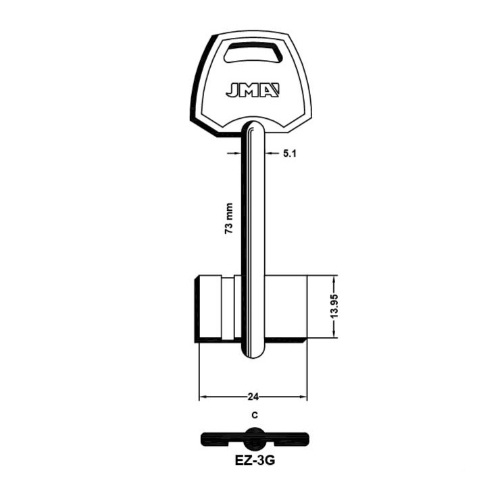 Key Blank EZ-3G