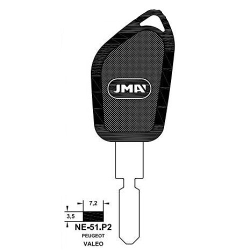Peugeot 2 button key shell with NE-51.P blade