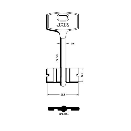 Key Blank DV-5G