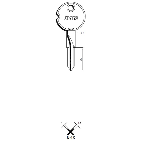 Key Blank U-1X