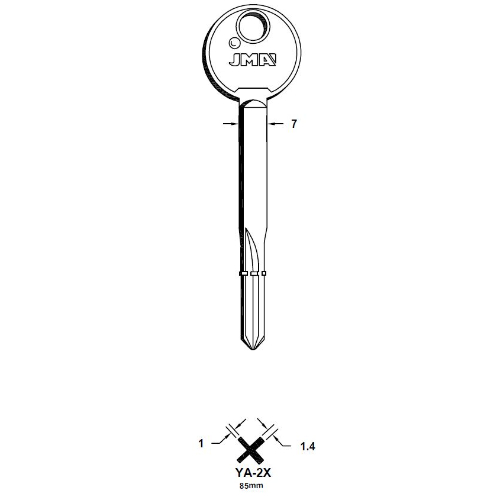 Key Blank YA-2X