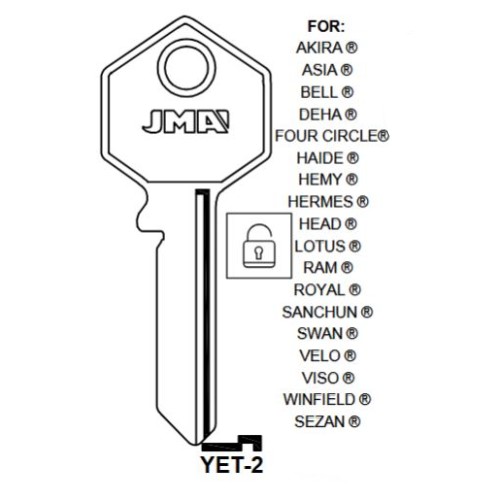 Key blank YET-2