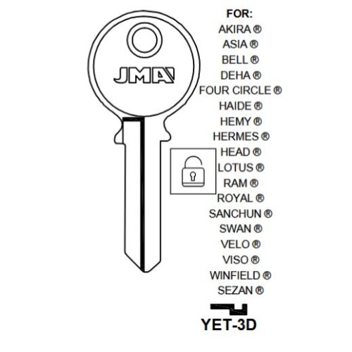 Key blank YET-3D