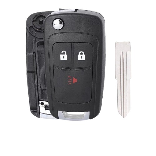 Chevrolet 2+1 button remote key shell with OP-SP blade - Image 2