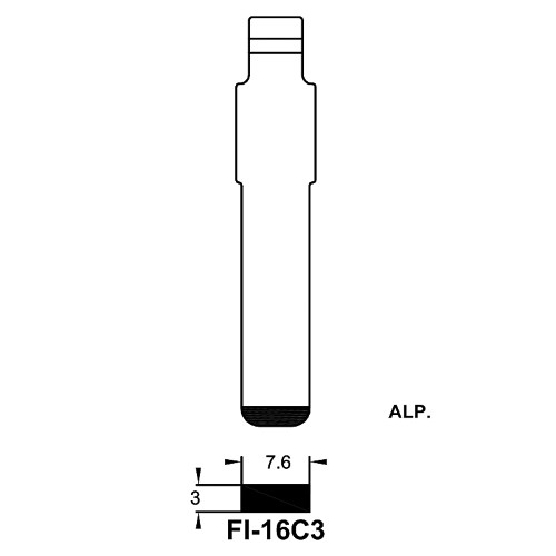 Key blade  FI-16C3, fits Fiat