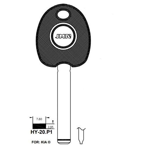 Hyundai transponder key blank TP00HY-20.P1