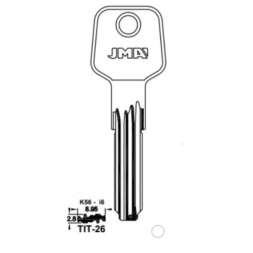 Key blank TIT-26    K56