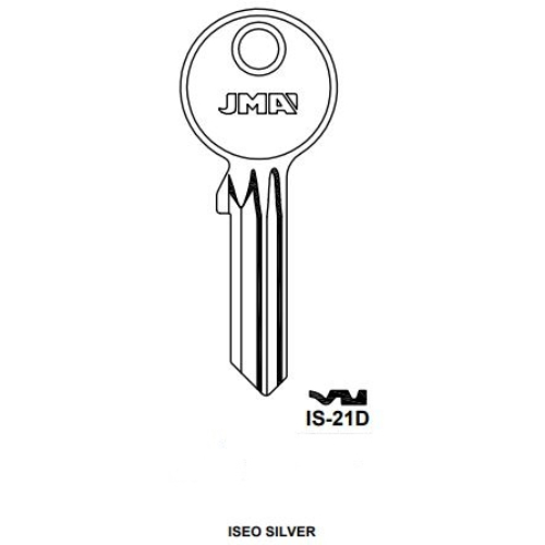 Key blank IS-21D ISEO SILVER