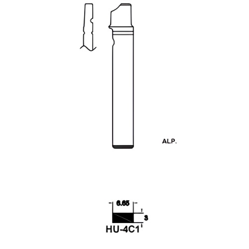 VW key blade HU-4C.1