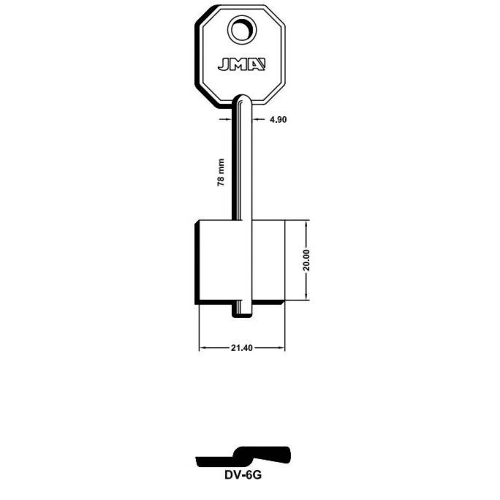 Key Blank DV- 6G