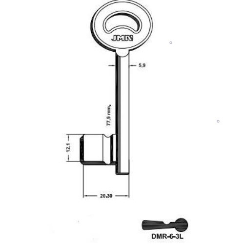 Key Blank DMR-6-3L
