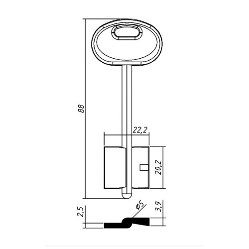 Key Blank METTEM-06