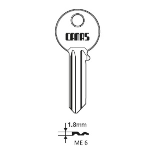 Key blank ME6 1,80mm