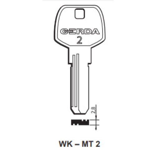 Key blank GERDA WKMT2