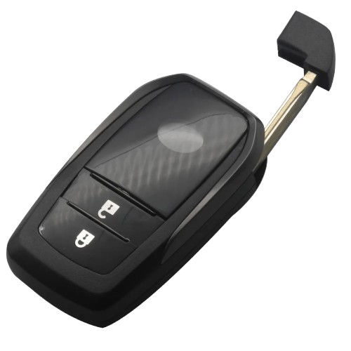 Smart key case with 2 button, fits Toyota Corolla, Hilux, Rav4, 2015-2021